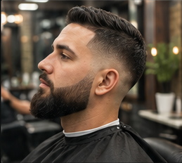 Fresh beard lineup and haircut from Kal's Barbershop